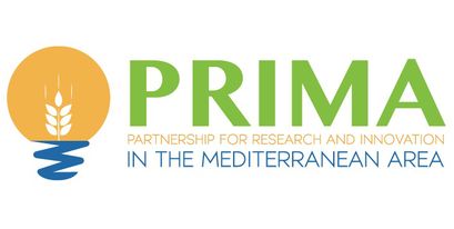 logo of the PRIMA funding initiative: a grain ear in front of the sun above the sea